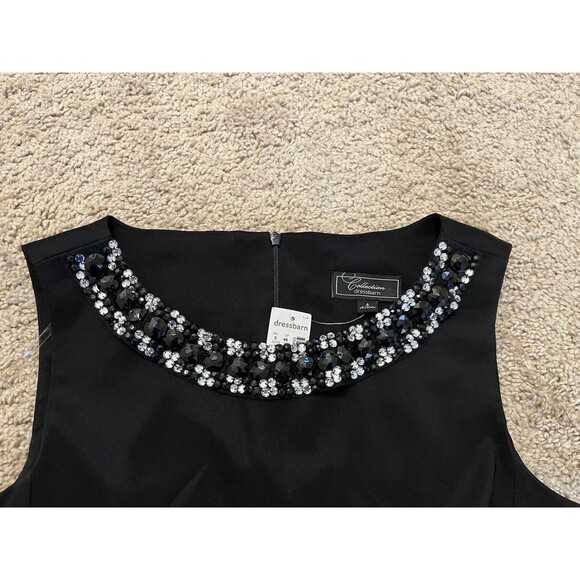 Dressbarn Dress Barn Rhinestone Neckline Embellished Bib Black Dress Size 4 NWT - Picture 9 of 11